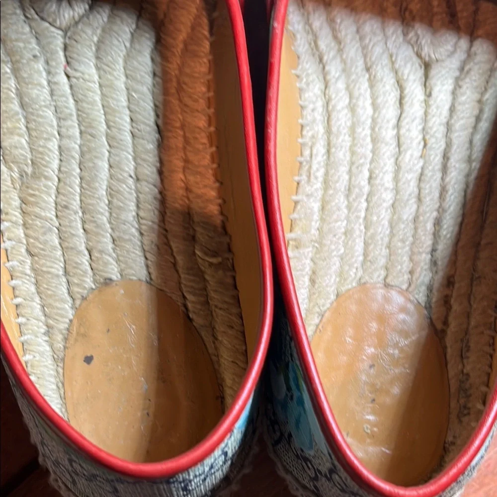 Gucci Blooms Espadrilles with Monogram Design Red and Blue